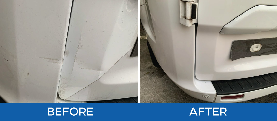 Ford Transit Custom Rear Door and Bumper Repair Service